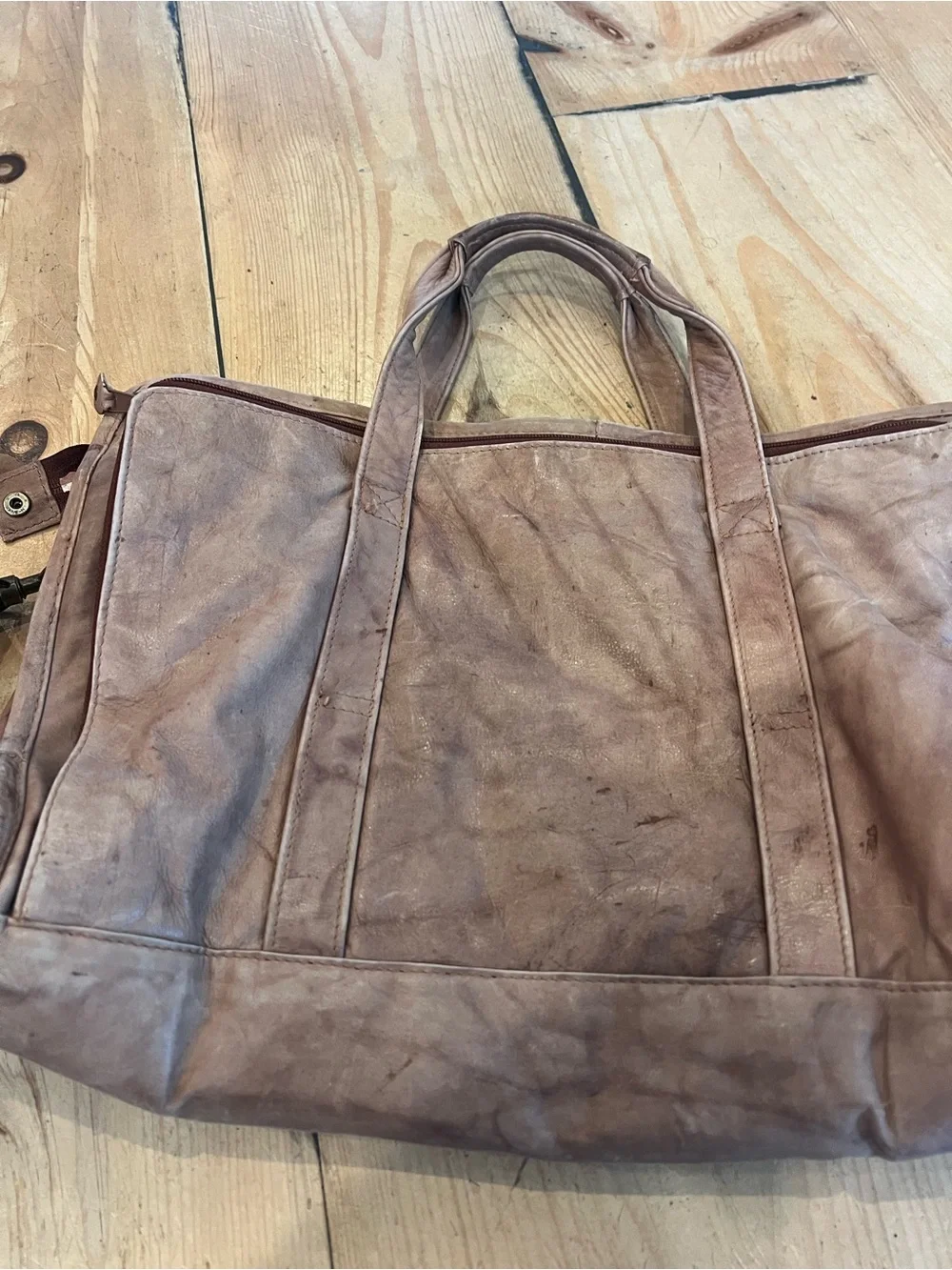 Vintage Super Soft Wilsons Patina Brown Leather Laptop Messenger Bag